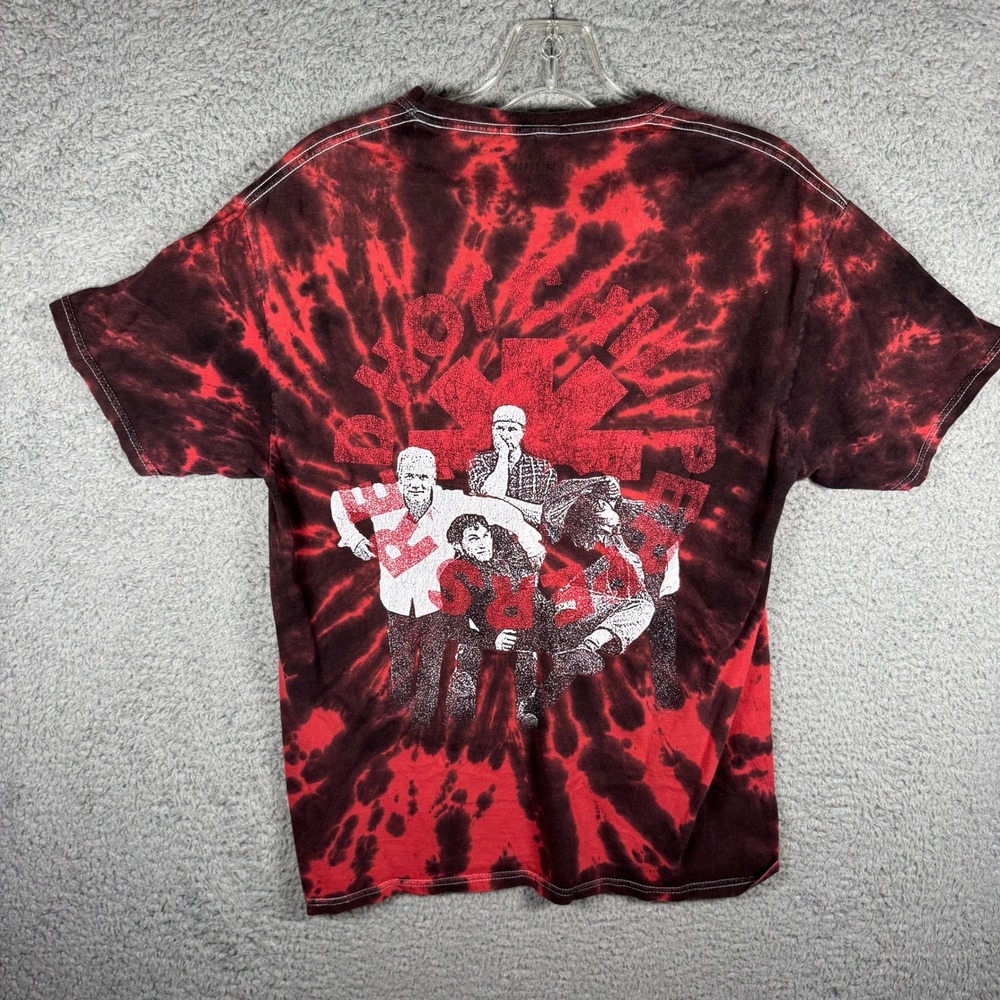 Red Hot Chili Peppers Mens Tie Dye Band T-Shirt Red Black Graphic Tee‎ SM 2024